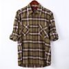 Mens Flannel Shirt Lumberjack Plaid Check Cotton Patch Pockets Shacket Designer  by Janeo British Apparel. Citrine Olive Green - Thumbnail Image 8