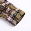 Mens Flannel Shirt Lumberjack Plaid Check Cotton Patch Pockets Shacket Designer  by Janeo British Apparel. Citrine Olive Green - Thumbnail Image 12