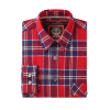 Mens Flannel Shirt Lumberjack Plaid Check Cotton Patch Pockets Shacket Designer by Janeo British Apparel. Shakespear Red - Thumbnail Image 9