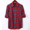 Mens Flannel Shirt Lumberjack Plaid Check Cotton Patch Pockets Shacket Designer by Janeo British Apparel. Shakespear Red - Thumbnail Image 6