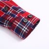 Mens Flannel Shirt Lumberjack Plaid Check Cotton Patch Pockets Shacket Designer by Janeo British Apparel. Shakespear Red - Thumbnail Image 12