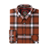 Mens Flannel Shirt Lumberjack Plaid Check Cotton Patch Pockets Shacket Designer  by Janeo British Apparel. Sienna Soft Brown - Thumbnail Image 9
