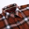 Mens Flannel Shirt Lumberjack Plaid Check Cotton Patch Pockets Shacket Designer  by Janeo British Apparel. Sienna Soft Brown - Thumbnail Image 10
