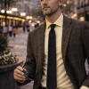 Yellow Lemon, Men's Semi Slim Fit Formal Shirt, Cotton Rich Stretch Fabric with Elastane, Crease Resistant - Thumbnail Image 5