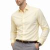 Yellow Lemon, Men's Semi Slim Fit Formal Shirt, Cotton Rich Stretch Fabric with Elastane, Crease Resistant - Thumbnail Image 3