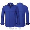 French Ink Blue, Men's Semi Slim Fit Formal Shirt, Cotton Rich Stretch Fabric with Elastane, Crease Resistant - Thumbnail Image 7