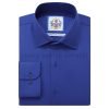 French Ink Blue, Men's Semi Slim Fit Formal Shirt, Cotton Rich Stretch Fabric with Elastane, Crease Resistant - Thumbnail Image 9