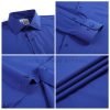 French Ink Blue, Men's Semi Slim Fit Formal Shirt, Cotton Rich Stretch Fabric with Elastane, Crease Resistant - Thumbnail Image 10