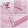 Pink, Men's Semi Slim Fit Formal Shirt, Cotton Rich Stretch Fabric with Elastane, Crease Resistant - Thumbnail Image 10