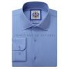 Porcelain Blue, Men's Semi Slim Fit Formal Shirt, Cotton Rich Stretch Fabric with Elastane, Crease Resistant - Thumbnail Image 9