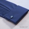 The London Plain Mens Shirt, Regular Fit, Classic Formal Dress Wear, Single & Double Cuff Option, Vintage Blue - Thumbnail Image 6
