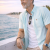 (Paris Mint, Stripe) Mens Short Sleeve Oxford Shirt Plain or Stripe, Classic Fit, Button Down Collar & Pocket. Holiday Apparel Leisure Shirts - Thumbnail Image 2
