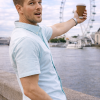 (Paris Mint, Stripe) Mens Short Sleeve Oxford Shirt Plain or Stripe, Classic Fit, Button Down Collar & Pocket. Holiday Apparel Leisure Shirts - Thumbnail Image 3