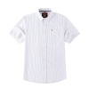 (Cool Grey, Stripe) Mens Short Sleeve Oxford Shirt Plain or Stripe, Classic Fit, Button Down Collar & Pocket. Holiday Apparel Leisure Shirts - Thumbnail Image 8