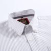 (Cool Grey, Stripe) Mens Short Sleeve Oxford Shirt Plain or Stripe, Classic Fit, Button Down Collar & Pocket. Holiday Apparel Leisure Shirts - Thumbnail Image 6