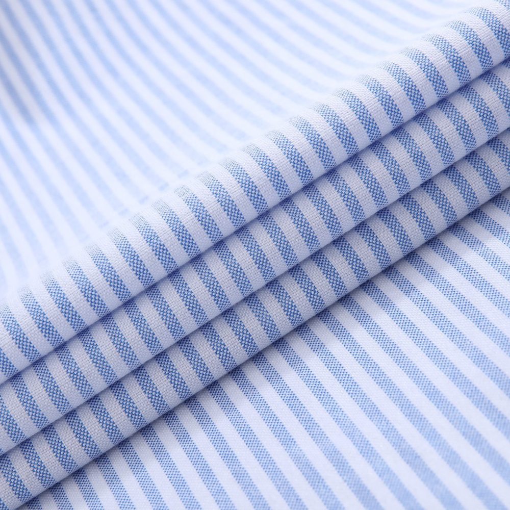(Jordy Sky Blue, Stripe) Mens Short Sleeve Oxford Shirt Plain or Stripe, Classic Fit, Button Down Collar & Pocket. Holiday Apparel Leisure Shirts - Image 4