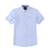 (Jordy Sky Blue, Stripe) Mens Short Sleeve Oxford Shirt Plain or Stripe, Classic Fit, Button Down Collar & Pocket. Holiday Apparel Leisure Shirts - Thumbnail Image 8