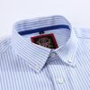 (Jordy Sky Blue, Stripe) Mens Short Sleeve Oxford Shirt Plain or Stripe, Classic Fit, Button Down Collar & Pocket. Holiday Apparel Leisure Shirts - Thumbnail Image 6