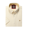 (Mellow Lemon, Stripe) Mens Short Sleeve Oxford Shirt Plain or Stripe, Classic Fit, Button Down Collar & Pocket. Holiday Apparel Leisure Shirts - Thumbnail Image 5