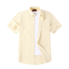 (Mellow Lemon, Stripe) Mens Short Sleeve Oxford Shirt Plain or Stripe, Classic Fit, Button Down Collar & Pocket. Holiday Apparel Leisure Shirts - Thumbnail Image 9