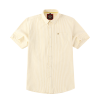 (Mellow Lemon, Stripe) Mens Short Sleeve Oxford Shirt Plain or Stripe, Classic Fit, Button Down Collar & Pocket. Holiday Apparel Leisure Shirts - Thumbnail Image 8