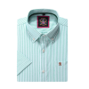 (Paris Mint, Stripe) Mens Short Sleeve Oxford Shirt Plain or Stripe, Classic Fit, Button Down Collar & Pocket. Holiday Apparel Leisure Shirts - Thumbnail Image 5