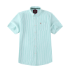 (Paris Mint, Stripe) Mens Short Sleeve Oxford Shirt Plain or Stripe, Classic Fit, Button Down Collar & Pocket. Holiday Apparel Leisure Shirts - Thumbnail Image 8