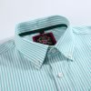 (Paris Mint, Stripe) Mens Short Sleeve Oxford Shirt Plain or Stripe, Classic Fit, Button Down Collar & Pocket. Holiday Apparel Leisure Shirts - Thumbnail Image 6