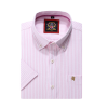 (Tickle Me Pink, Stripe) Mens Short Sleeve Oxford Shirt Plain or Stripe, Classic Fit, Button Down Collar & Pocket. Holiday Apparel Leisure Shirts - Thumbnail Image 5