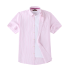 (Tickle Me Pink, Stripe) Mens Short Sleeve Oxford Shirt Plain or Stripe, Classic Fit, Button Down Collar & Pocket. Holiday Apparel Leisure Shirts - Thumbnail Image 8