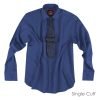 The London Plain Mens Shirt, Regular Fit, Classic Formal Dress Wear, Single & Double Cuff Option, Vintage Blue - Thumbnail Image 7