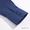 The London Plain Mens Shirt, Regular Fit, Classic Formal Dress Wear, Single & Double Cuff Option, Vintage Blue - Thumbnail Image 5