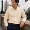 Mellow Lemon - Mens Long Sleeve Stripe Oxford Shirt. The Kensington Button Down Collar & Pocket. Authentic Oxford Fabric (Copy) - Thumbnail Image 1