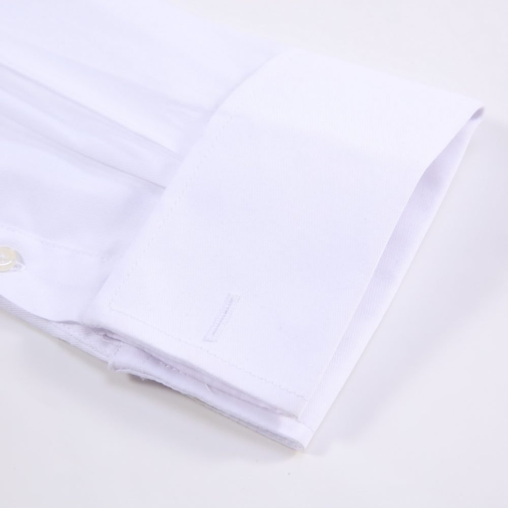 Janeo The London Plain Mens Shirt, Regular Fit, Classic Formal Dress Wear, Single & Double Cuff Option, White - Image 9