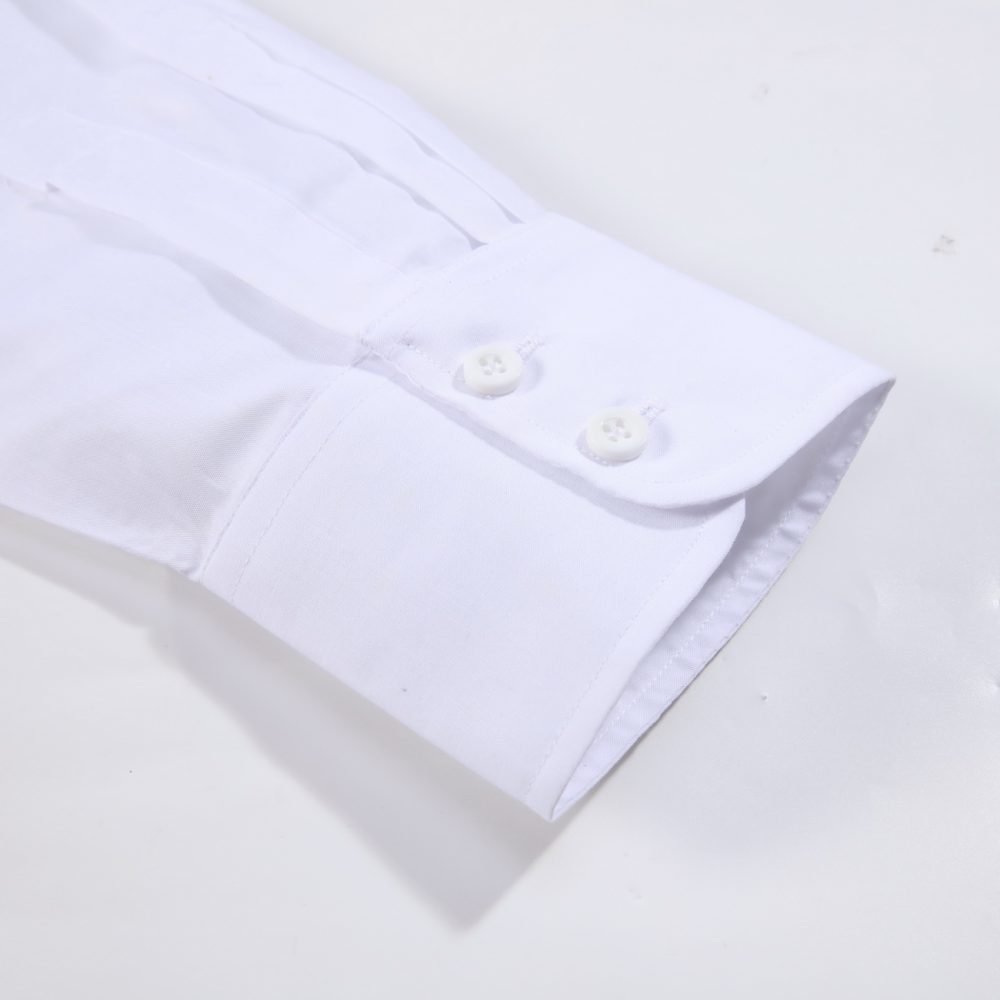 Janeo The London Plain Mens Shirt, Regular Fit, Classic Formal Dress Wear, Single & Double Cuff Option, White - Image 10