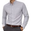 Mens English Oxford Shirt Button Down. Casual Office Work Weekender by Janeo British Apparel. Cool Grey - Thumbnail Image 4