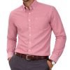 Mens English Oxford Shirt Button Down. Casual Office Work Weekender by Janeo British Apparel. Crayola Red - Thumbnail Image 4