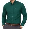 Mens English Oxford Shirt Button Down. Casual Office Work Weekender by Janeo British Apparel. Green - Thumbnail Image 4