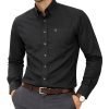 Mens English Oxford Shirt Button Down. Casual Office Work Weekender by Janeo British Apparel. Jet Black - Thumbnail Image 4