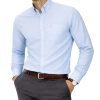 Mens English Oxford Shirt Button Down. Casual Office Work Weekender by Janeo British Apparel. Jordy Sky Blue - Thumbnail Image 4