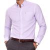 Mens English Oxford Shirt Button Down. Casual Office Work Weekender by Janeo British Apparel. Calm Me Lavender - Thumbnail Image 4
