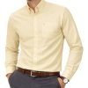 Mens English Oxford Shirt Button Down. Casual Office Work Weekender by Janeo British Apparel. Mellow Lemon - Thumbnail Image 4