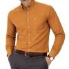 Mens English Oxford Shirt Button Down. Casual Office Work Weekender by Janeo British Apparel. Mustard - Thumbnail Image 4