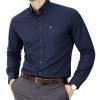 Mens English Oxford Shirt Button Down. Casual Office Work Weekender by Janeo British Apparel. Navy - Thumbnail Image 4