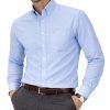 Mens English Oxford Shirt Button Down. Casual Office Work Weekender by Janeo British Apparel. Ocean Blue - Thumbnail Image 4