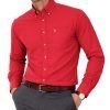 Mens English Oxford Shirt Button Down. Casual Office Work Weekender by Janeo British Apparel. Red - Thumbnail Image 4