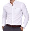 English Oxford Mens Button Down Shirt. Casual Office Work Weekender by Janeo British Apparel. Warm White - Thumbnail Image 4