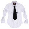 Janeo The London Plain Mens Shirt, Regular Fit, Classic Formal Dress Wear, Single & Double Cuff Option, White - Thumbnail Image 5