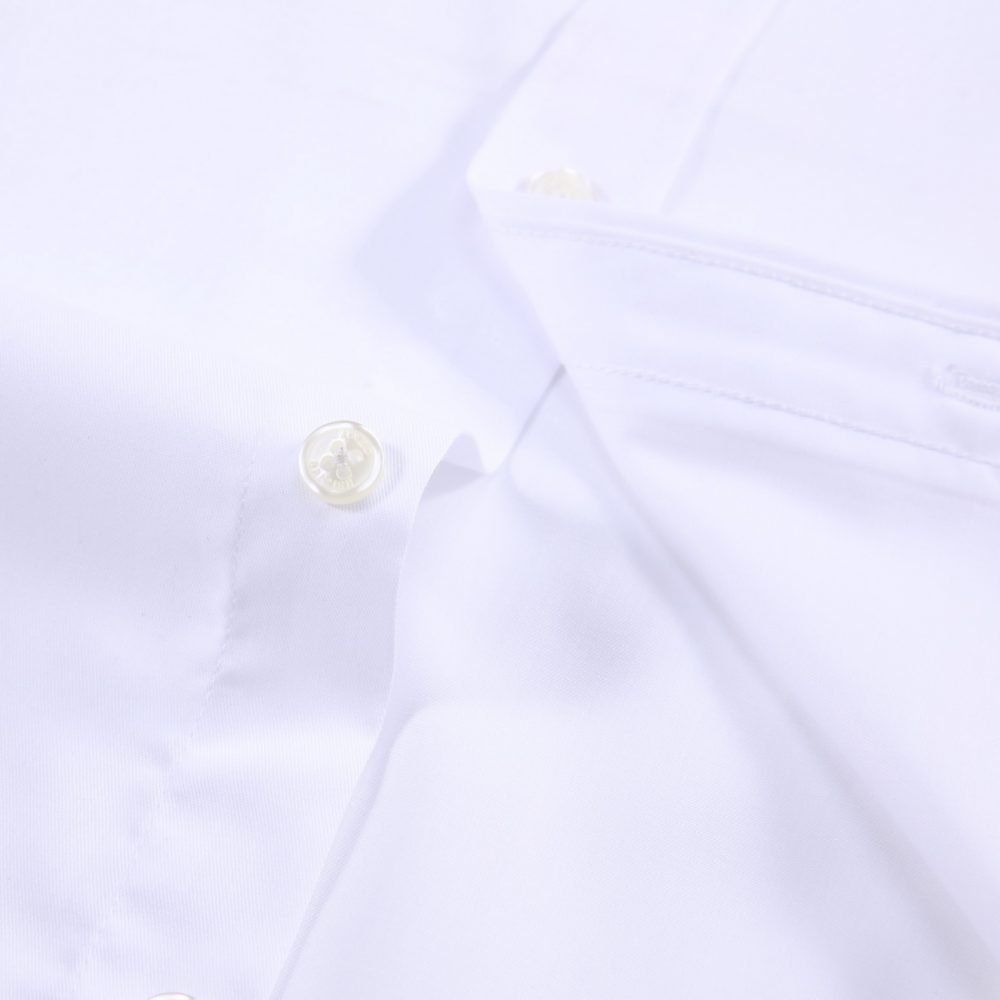 Janeo The London Plain Mens Shirt, Regular Fit, Classic Formal Dress Wear, Single & Double Cuff Option, White - Image 12