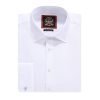 Janeo The London Plain Mens Shirt, Regular Fit, Classic Formal Dress Wear, Single & Double Cuff Option, White - Thumbnail Image 8